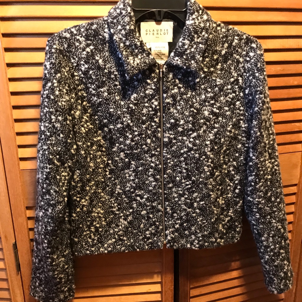 Claude Pierlot Black & White Tweed Boucle Jacket